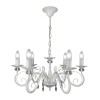 Люстра с хрусталем подвесная 6 ламп белая S1210-6